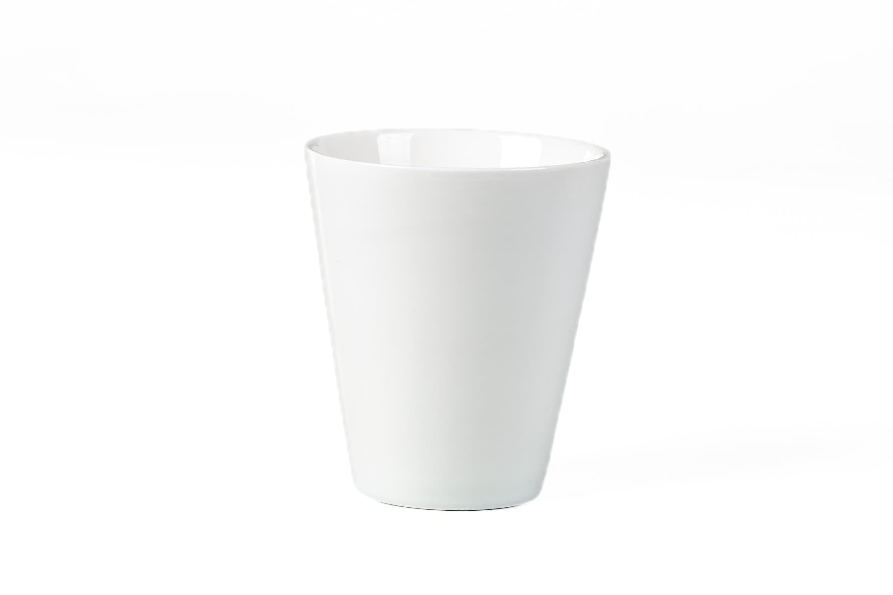 3 7/8" White Porcelain Tapered Pot