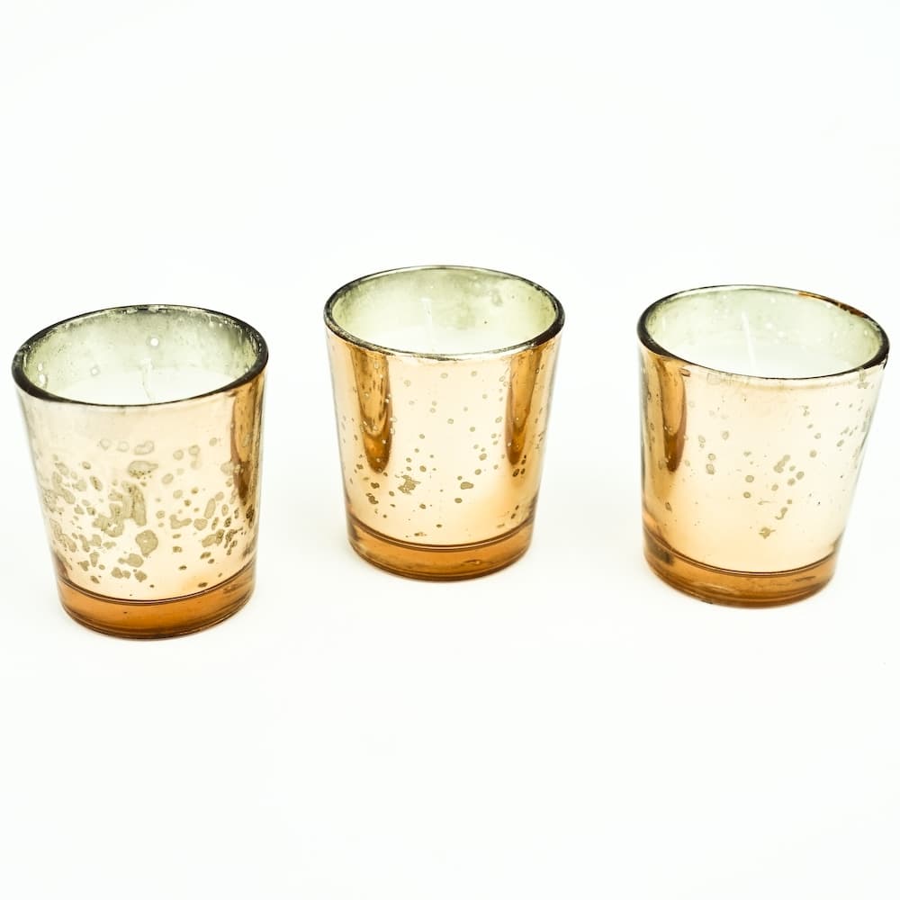 Mercury Rose Gold Votive Candle  24 Pack