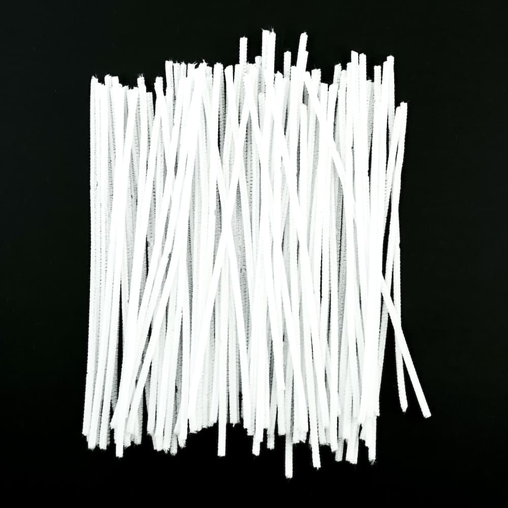 12"  White Chenille Stems ( Pipe Cleaners )