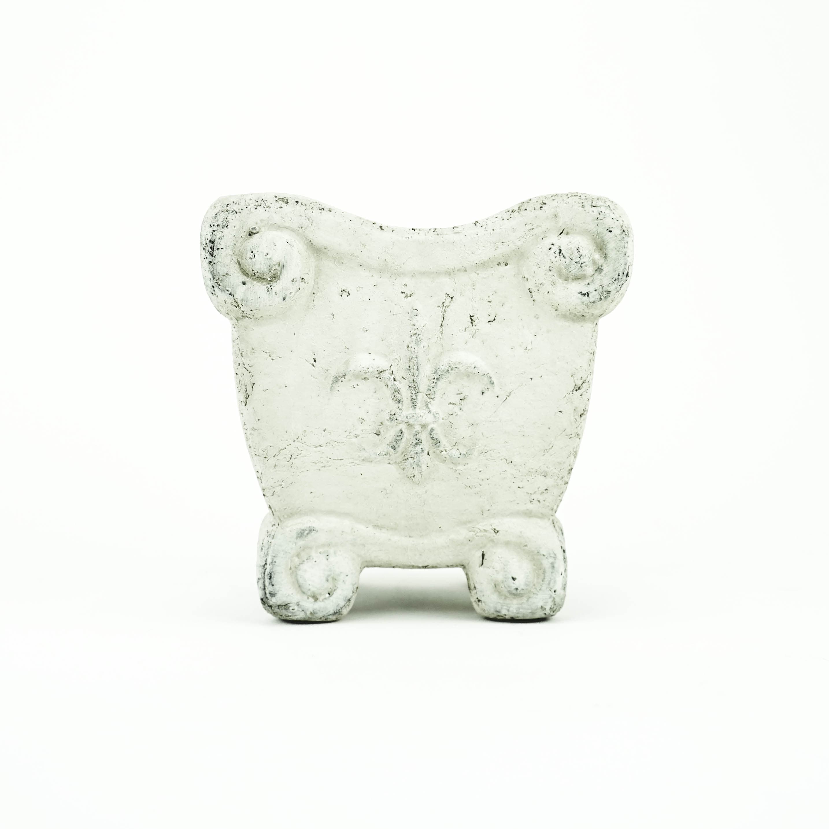 6" Fleur-de-lis Clay Planter 