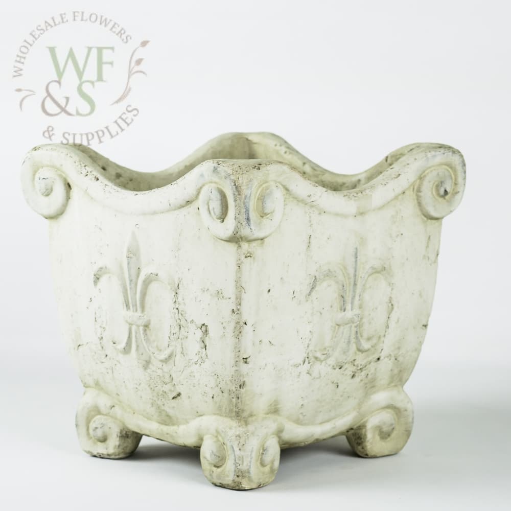 Weathered Clay Fleur-de-lis Planter  9.2" 