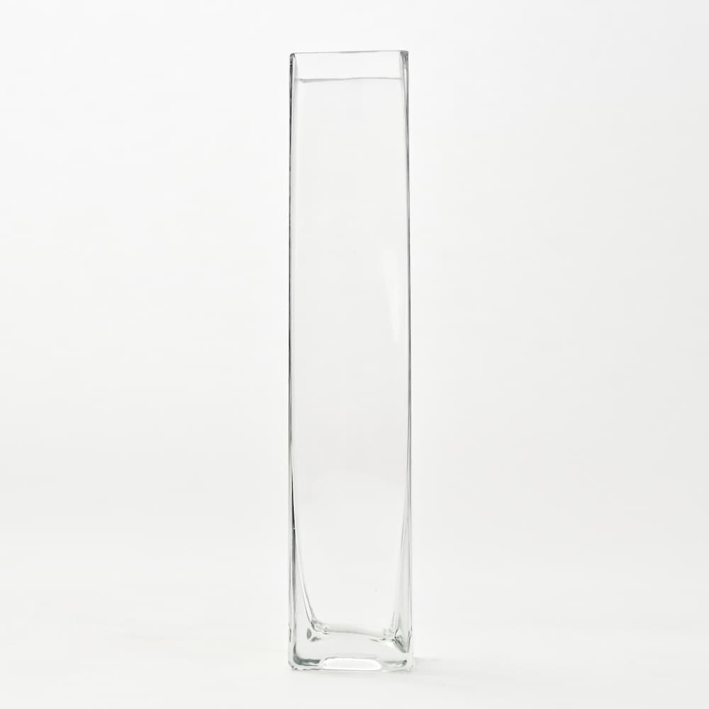 10" Tall Square Glass Bud Vase