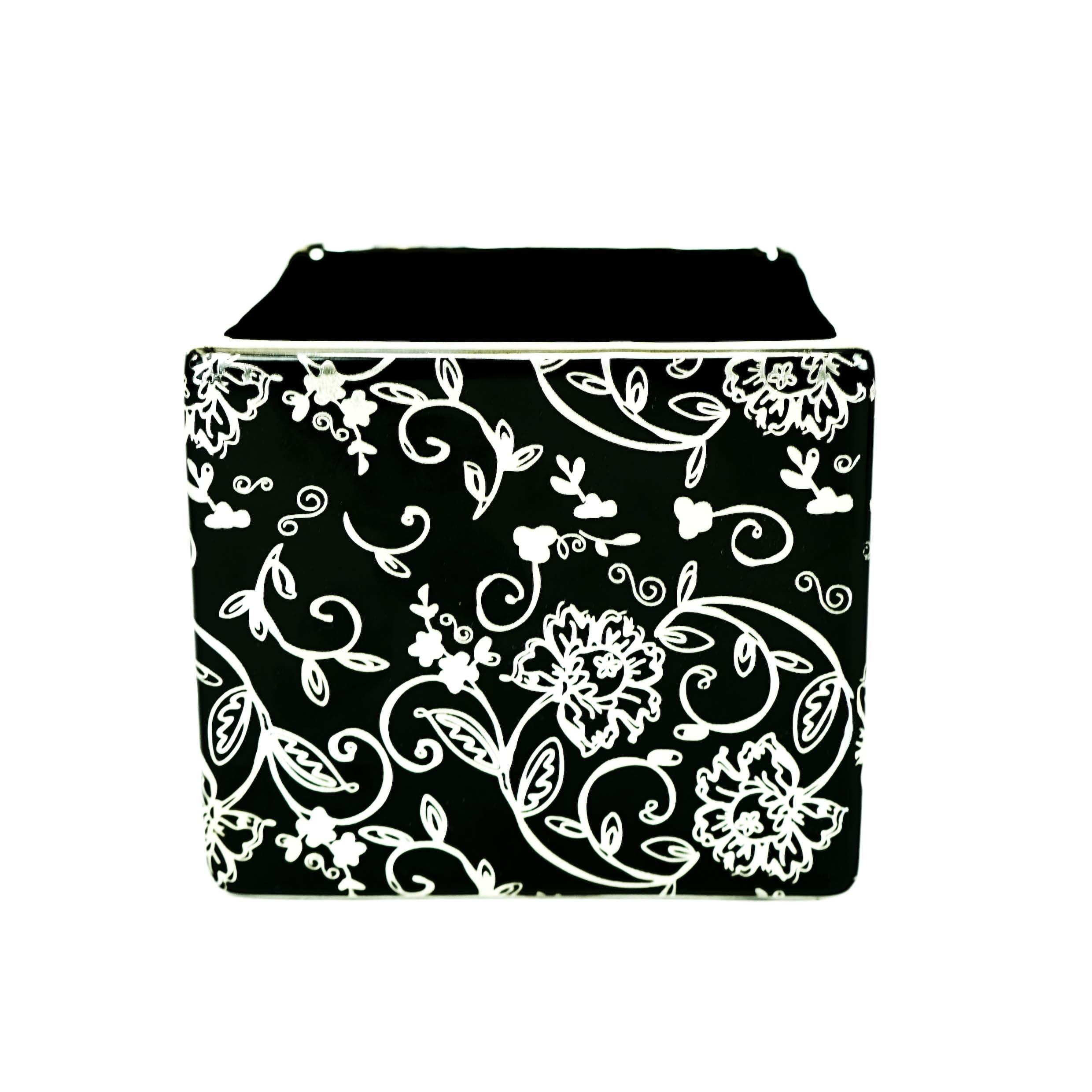 5.2" Ceramic Vase - Black with  Silver Color overlay