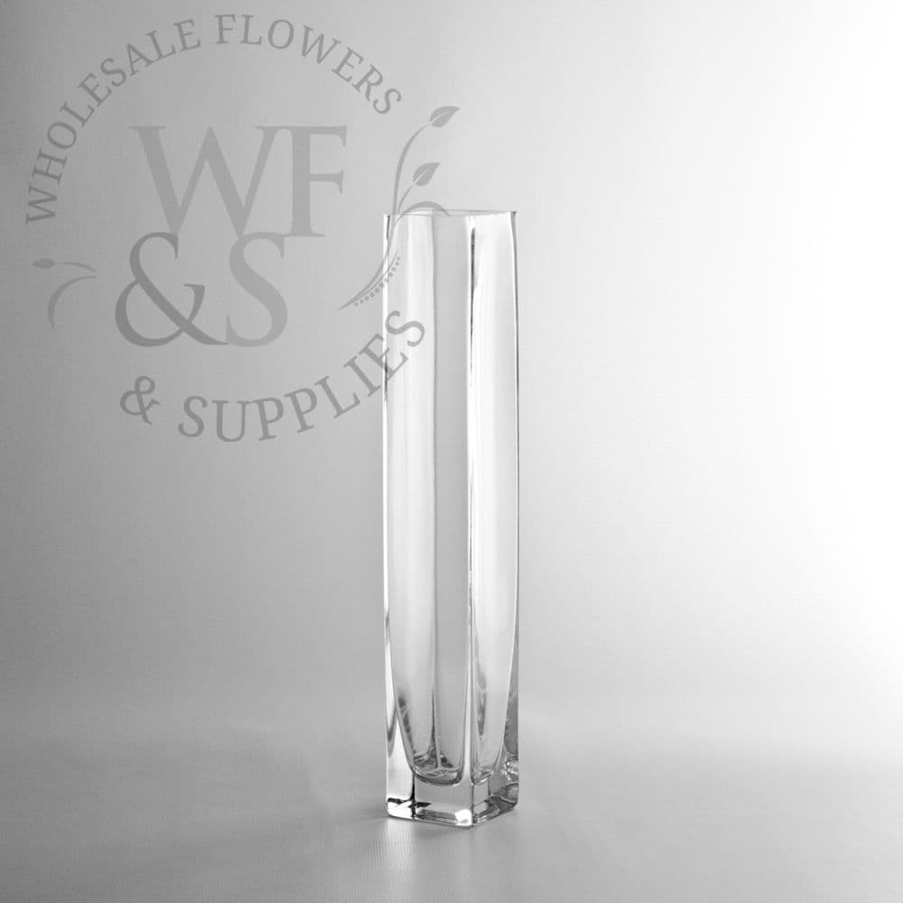 Square Glass Bud Vase 12"