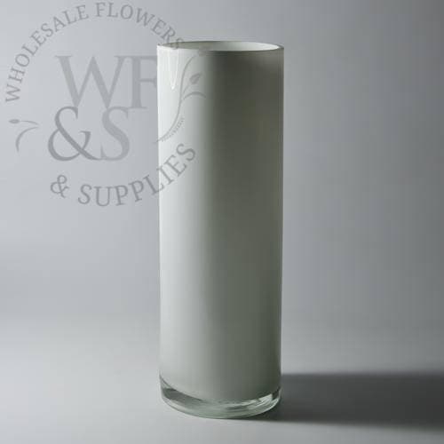 12x 4 White Glass Cylinder Vase