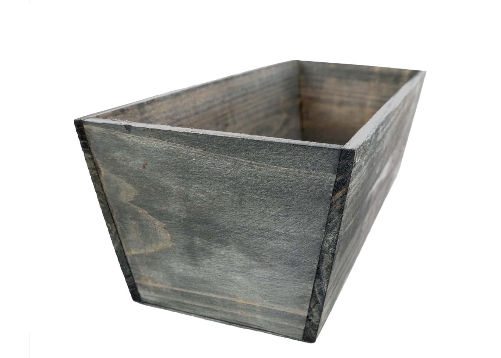 5" Tall Rectangular Tapered Wood Planter - Black