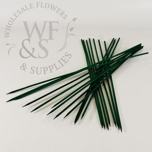 12" Green Wood Plant Stakes - hyacinth sticks