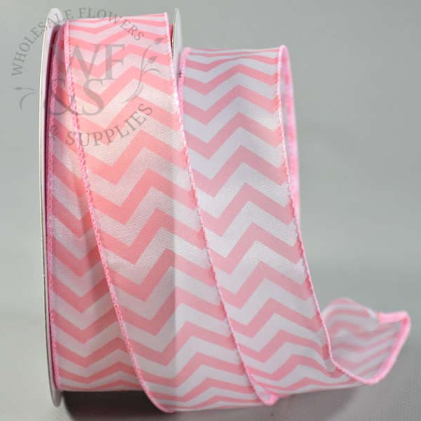 1.5" wide chevron smooth wired ribbon