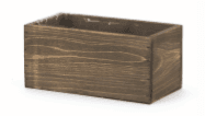 3.5" Tall Rectangle Brown Brushed Wood Planter