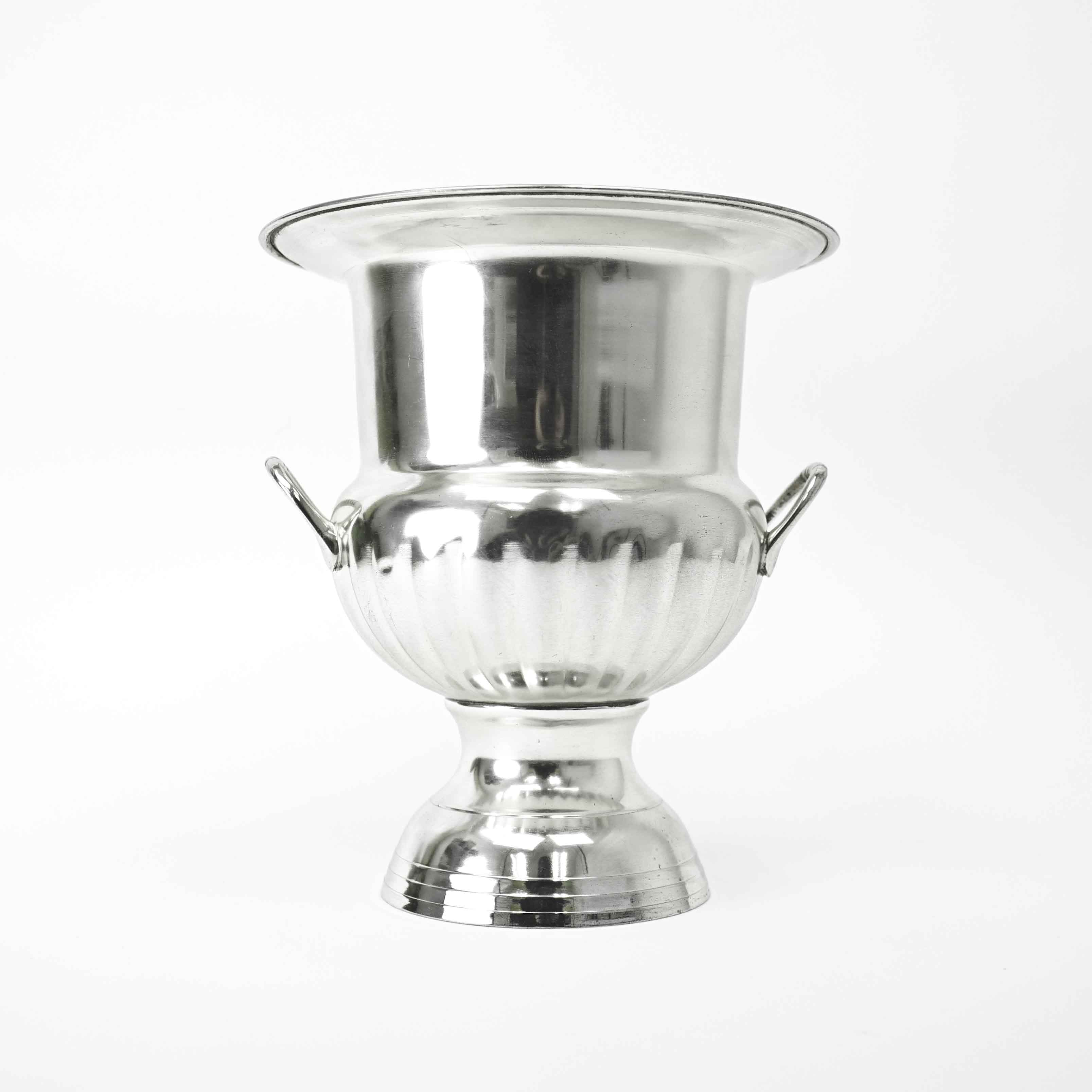 10" Silver Plated Metal Urn 