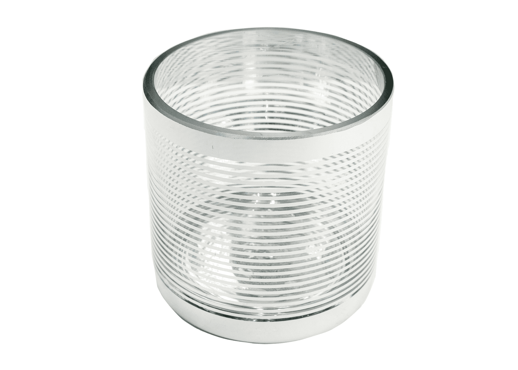 5" Striped glass cylinder vase 
