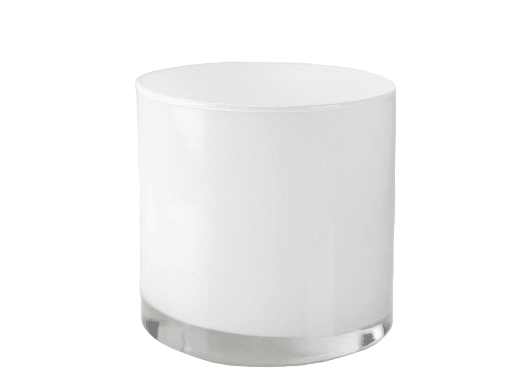 4" Glass Cylinder vase - White