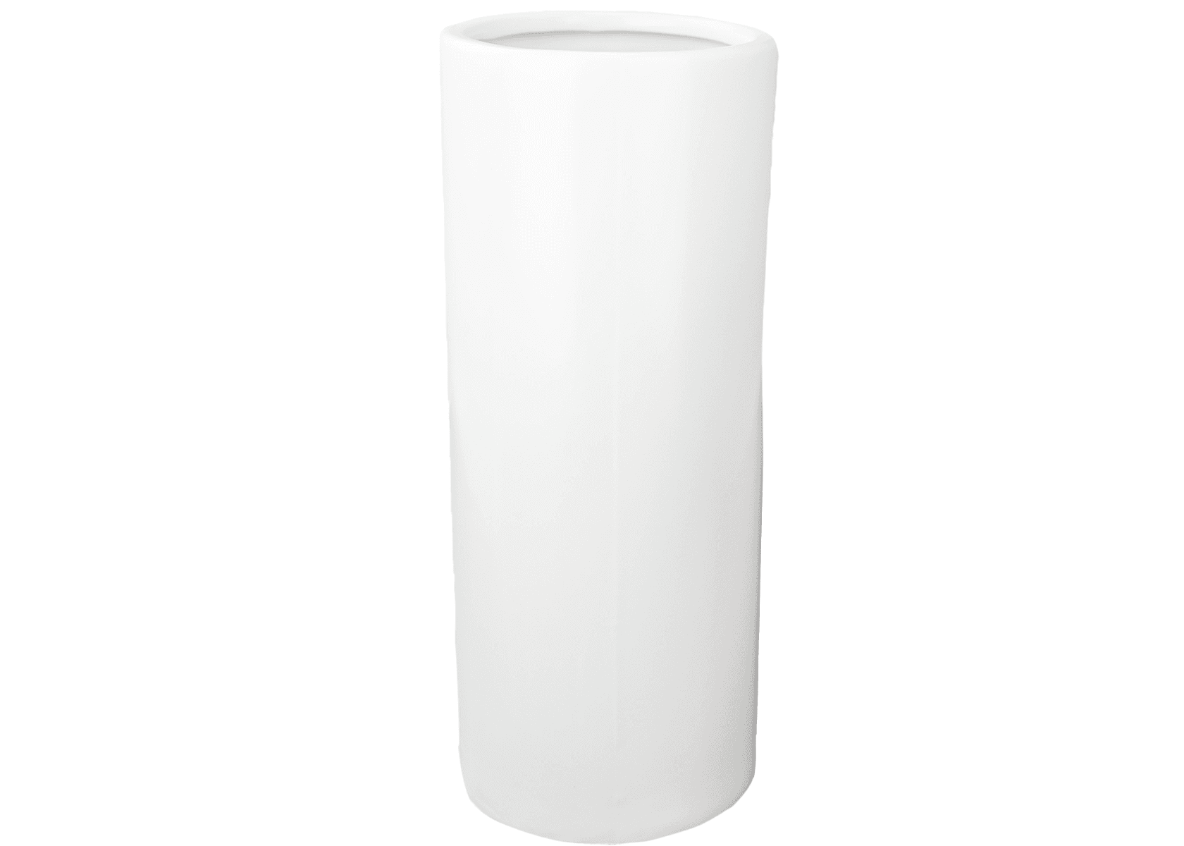 12" White Matte Ceramic Vase