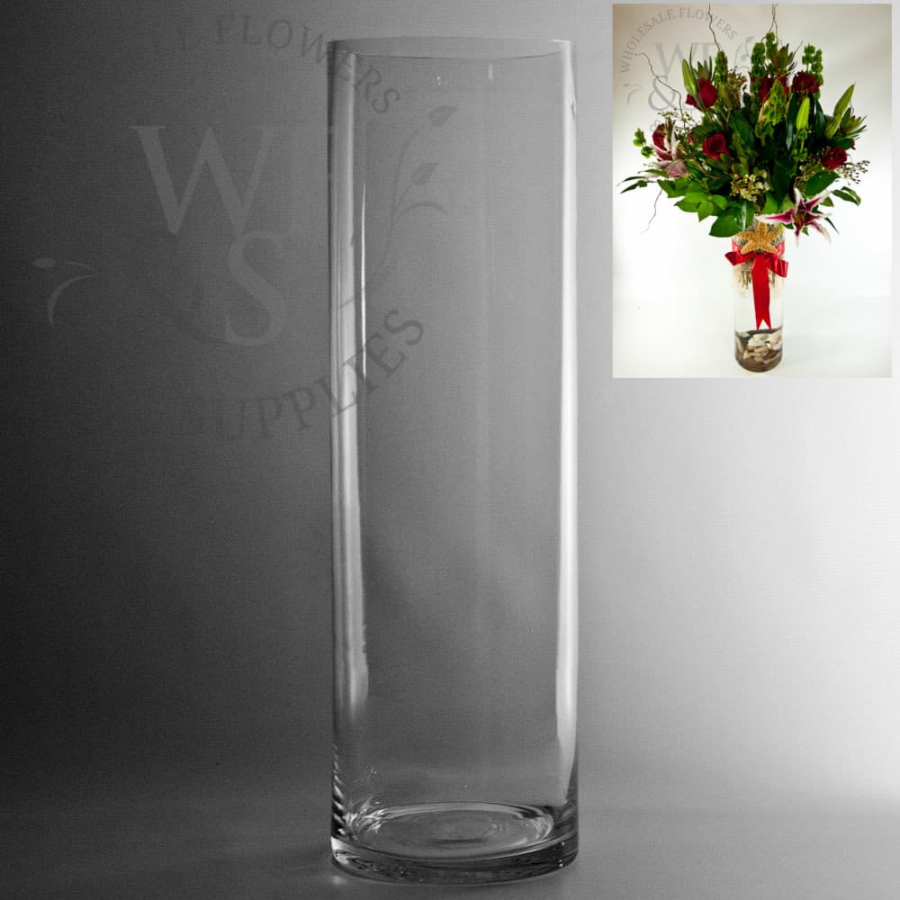 20" x 6"  Glass Cylinder Vase