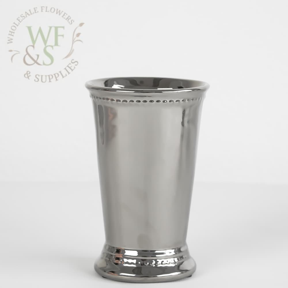 Mint Julep Cup Silver Ceramic 6" Tall DISC by vendor