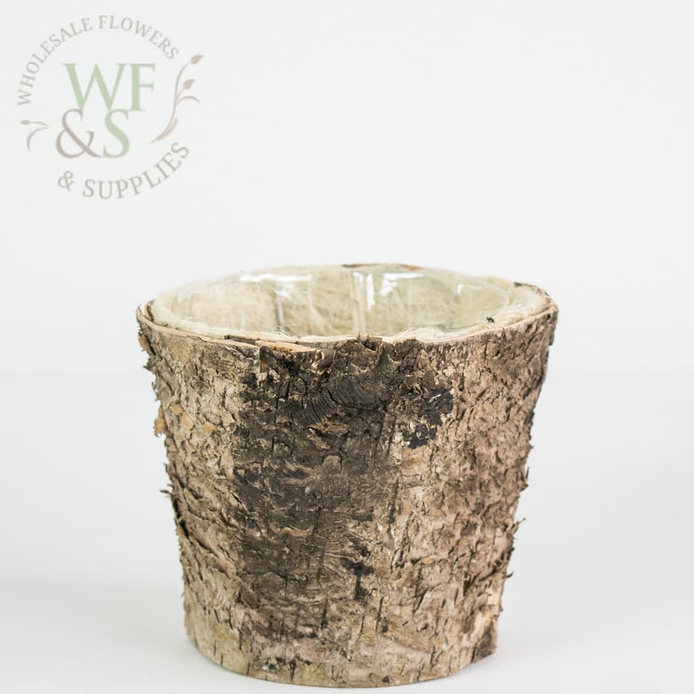 4.5 inch Birch Bark Planter Flower Pot