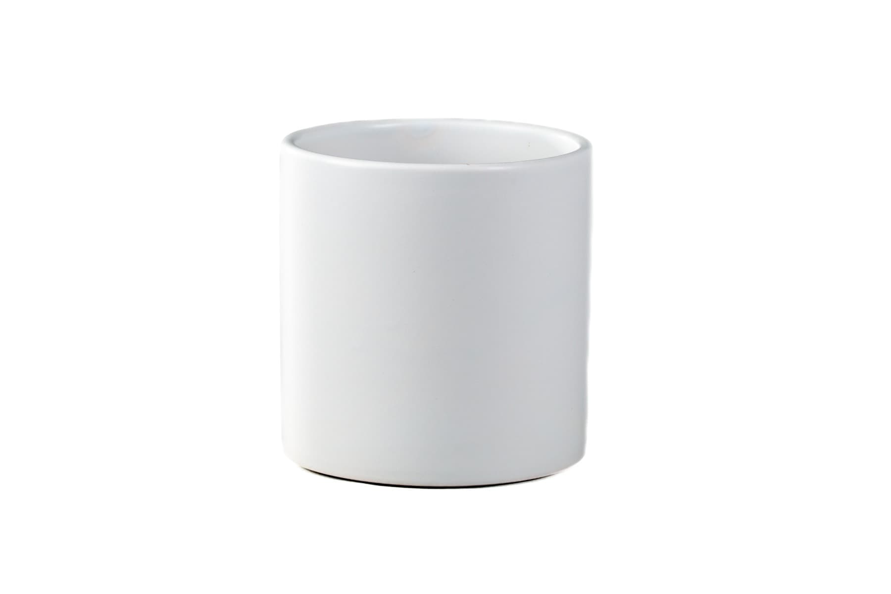 4 .5" Matte White Ceramic Cylinder
