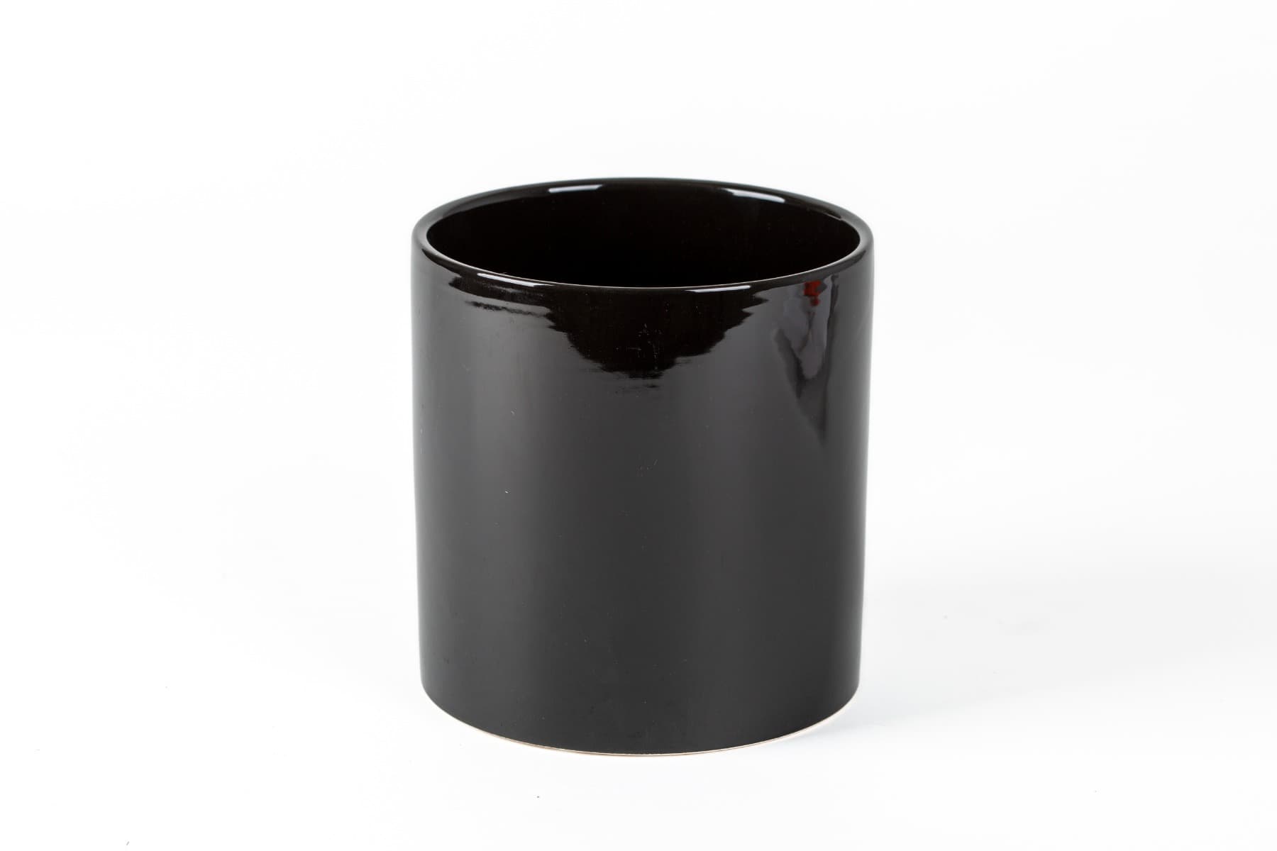 5.5" Glossy Black Cylinder Ceramic