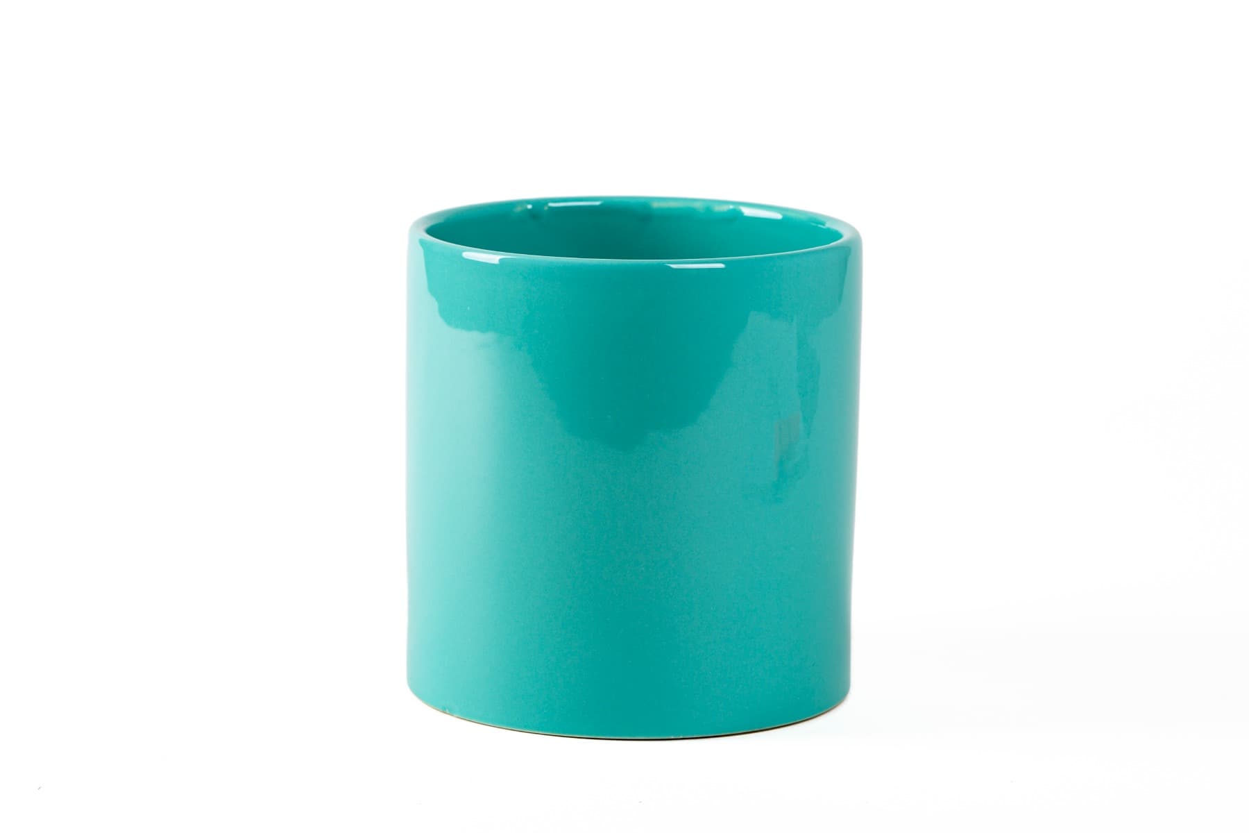 4.5" Glossy Teal Ceramic Cylinder