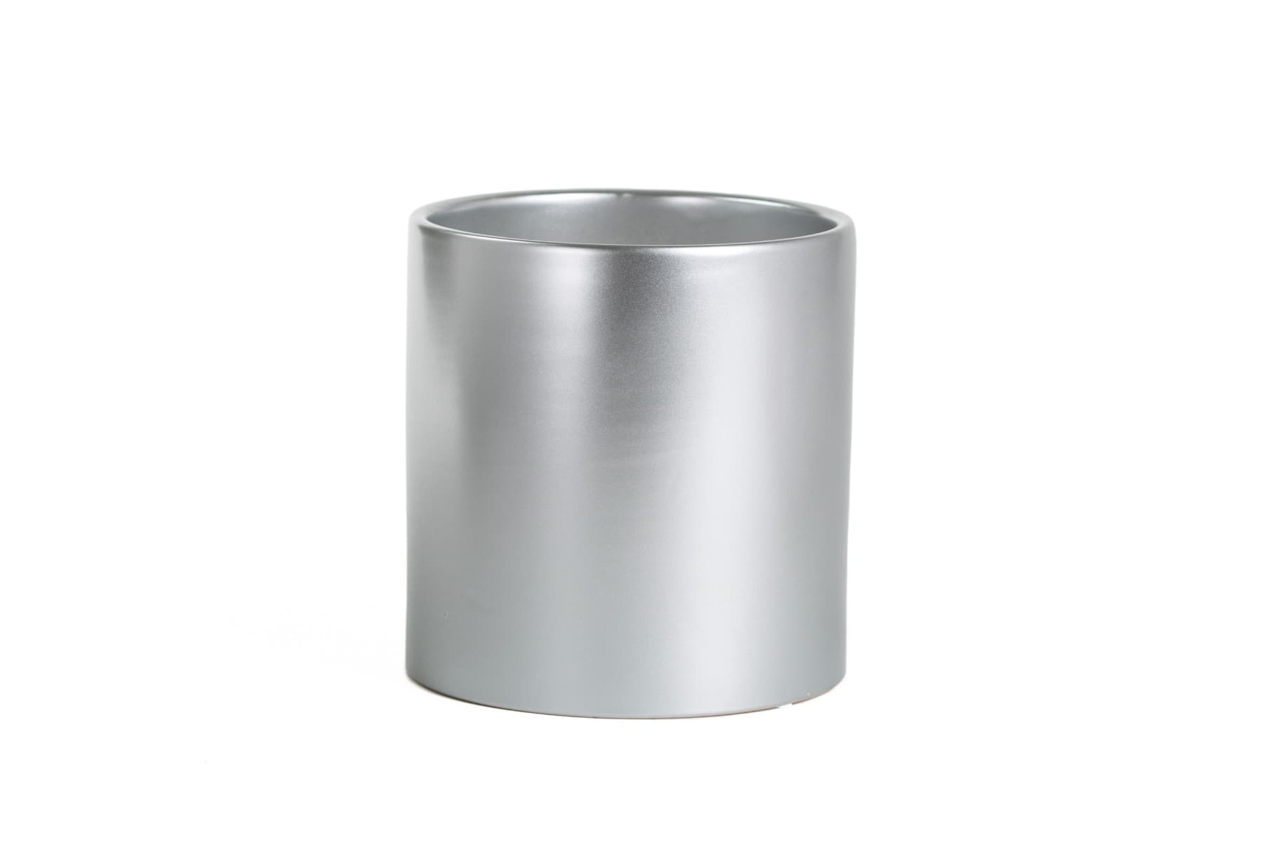 5.5" Matte Silver Cylinder Ceramic