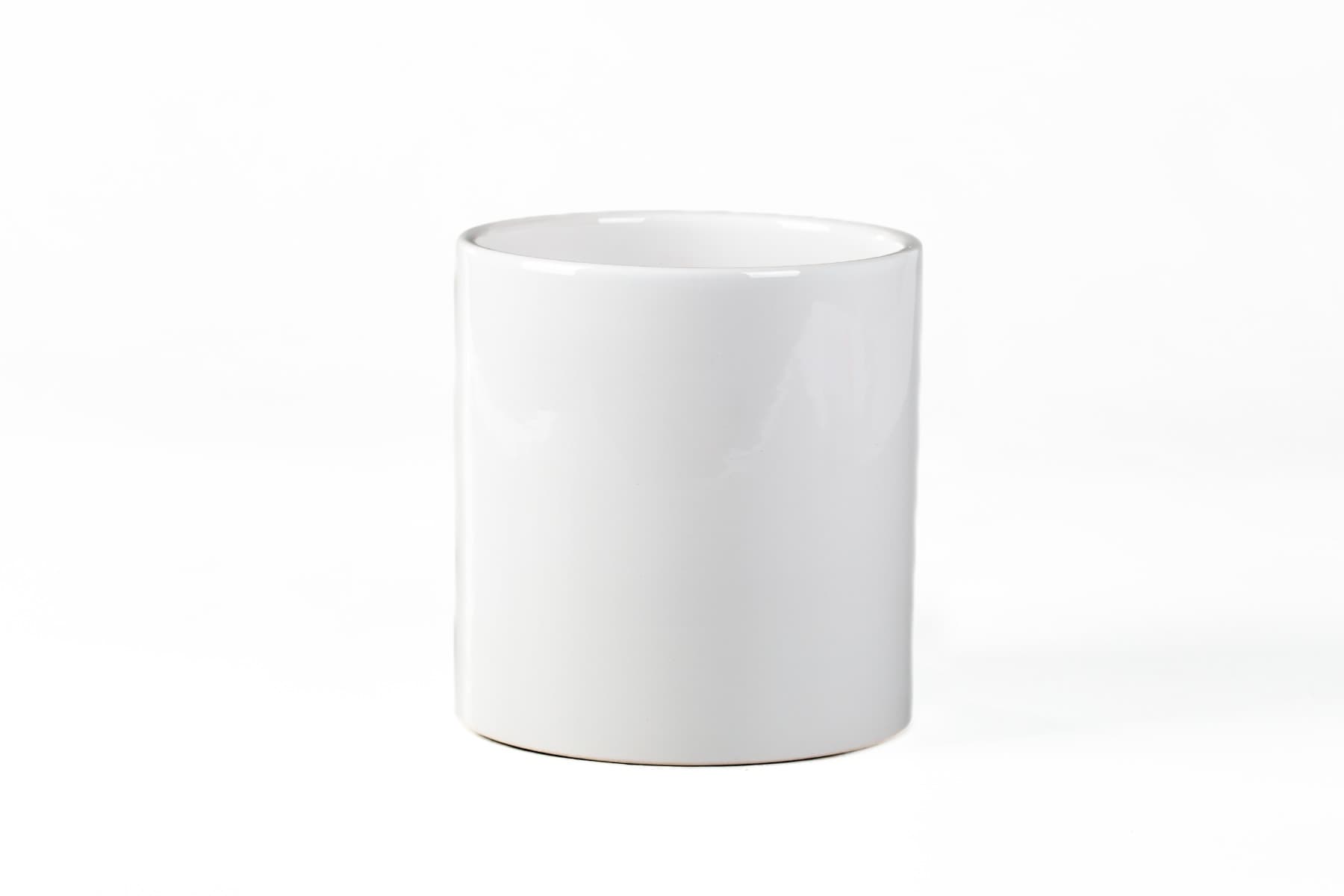 5.5" Glossy White Ceramic Cylinder