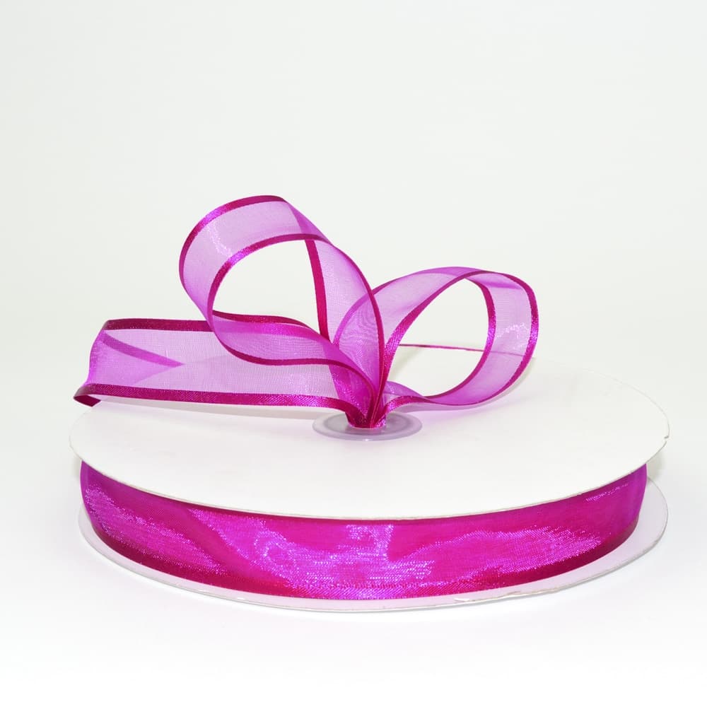 7/8in Satin Edged Sheer Ribbon 100 Yards - Assorted Colors