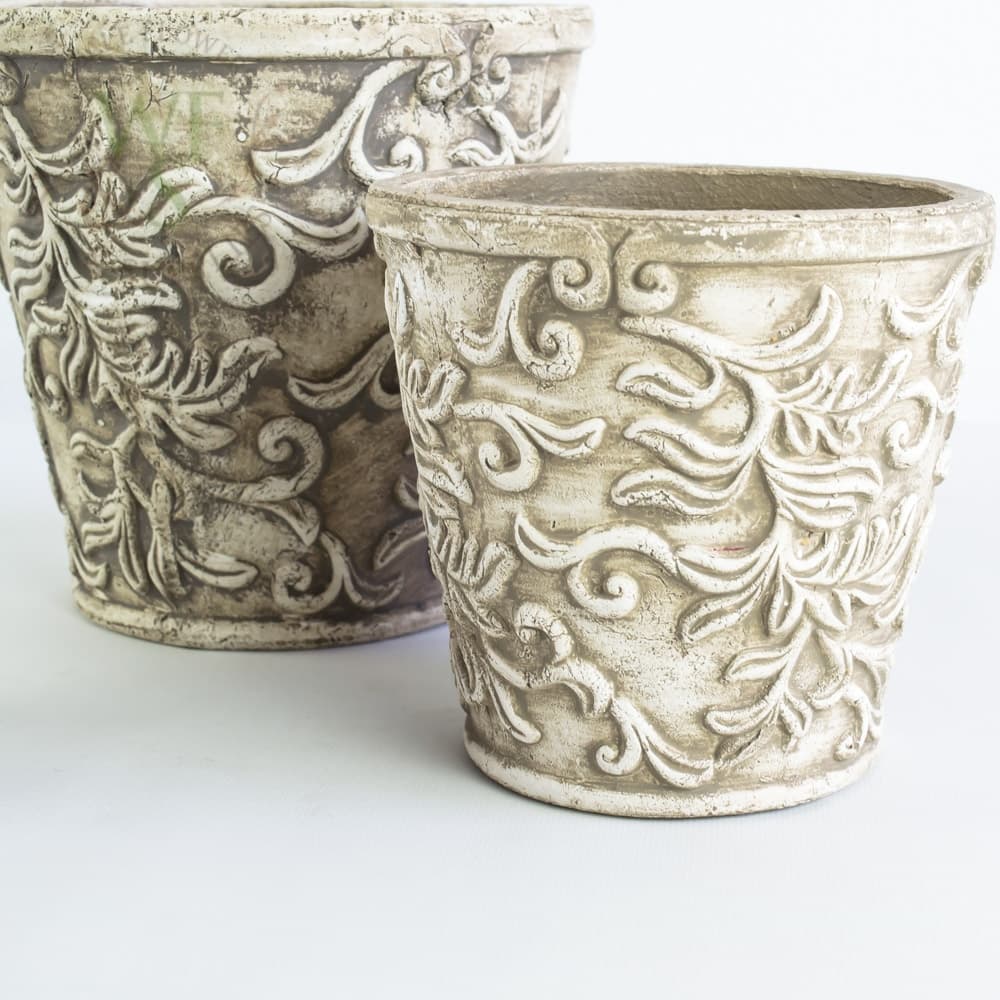 De Lis Floral Clay Pot Round 6"