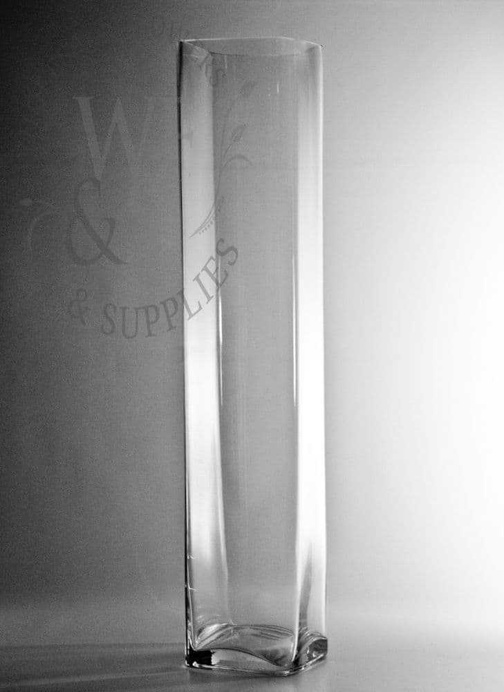 Square Glass Vase 24-inch tall x 5-inch wide