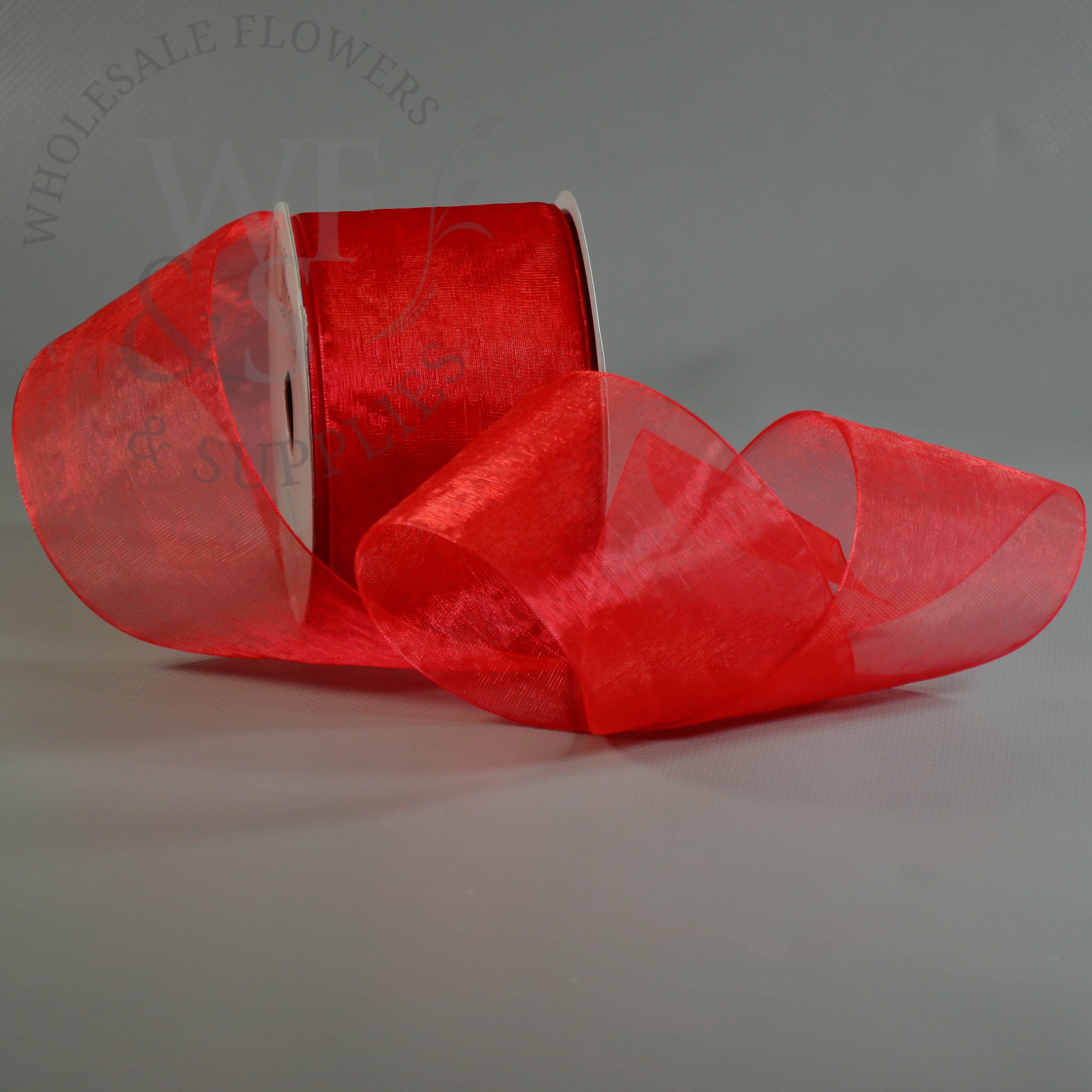 2.5" x 25yd Simply Sheer Asiana Red Lace