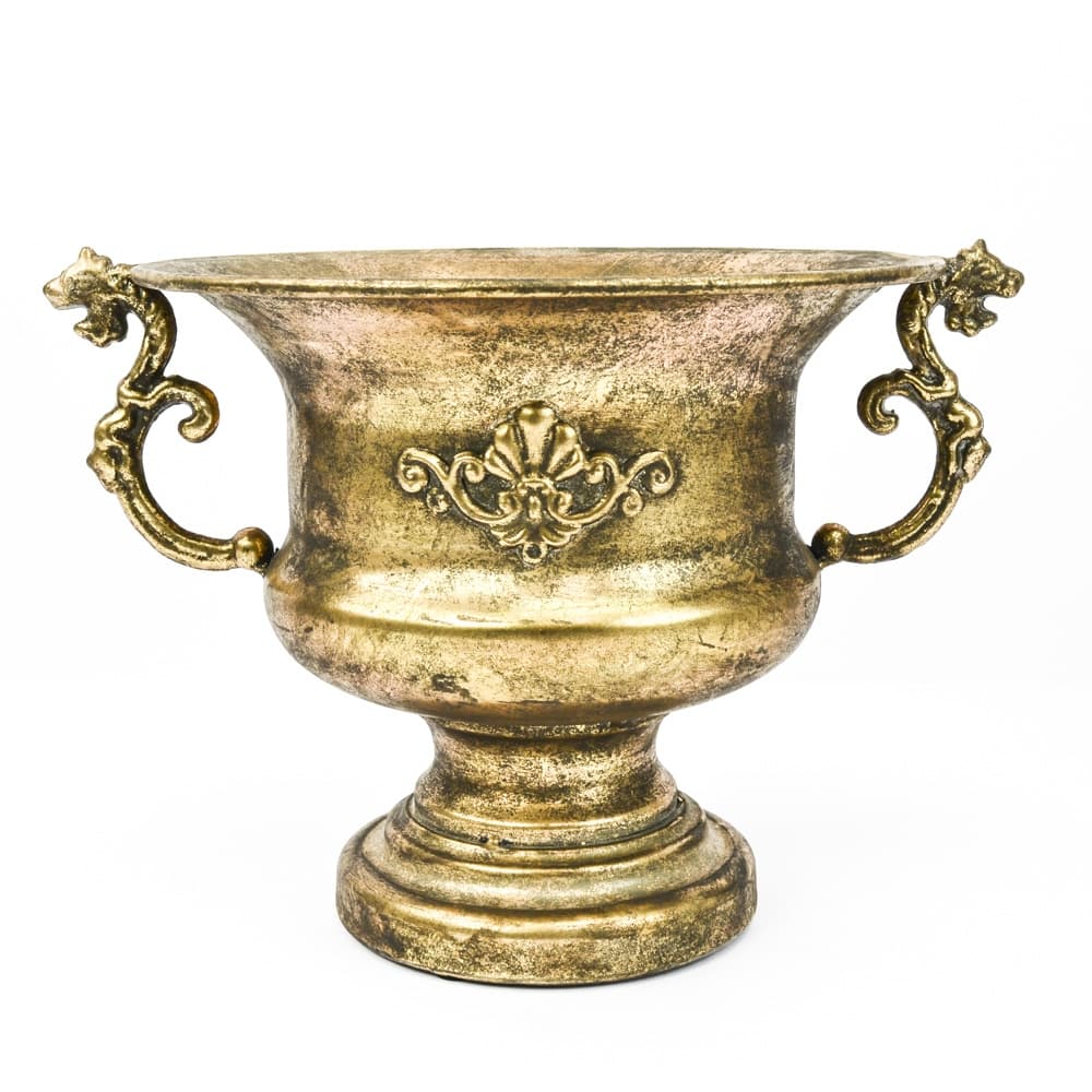 Gold Brushed Pedestal Urn