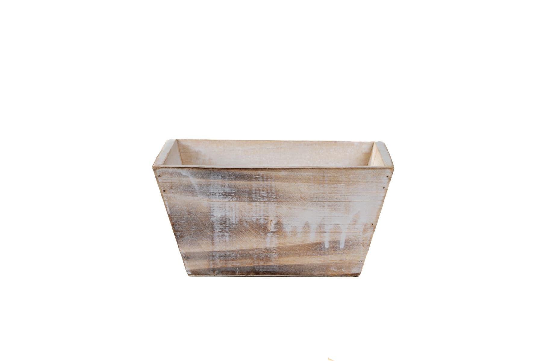 White Wash Tapered Wooden Planter