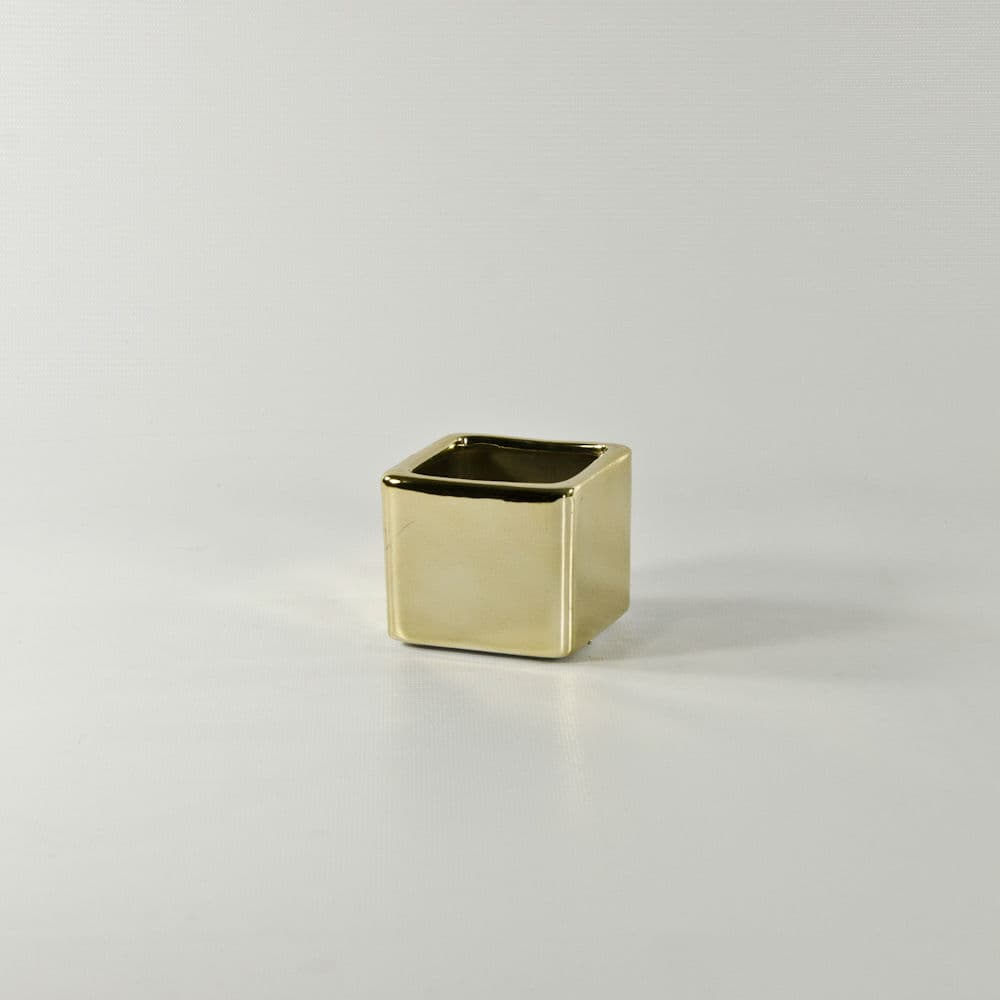 2" Gold Ceramic Cube