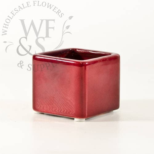 2" Red Ceramic Cube