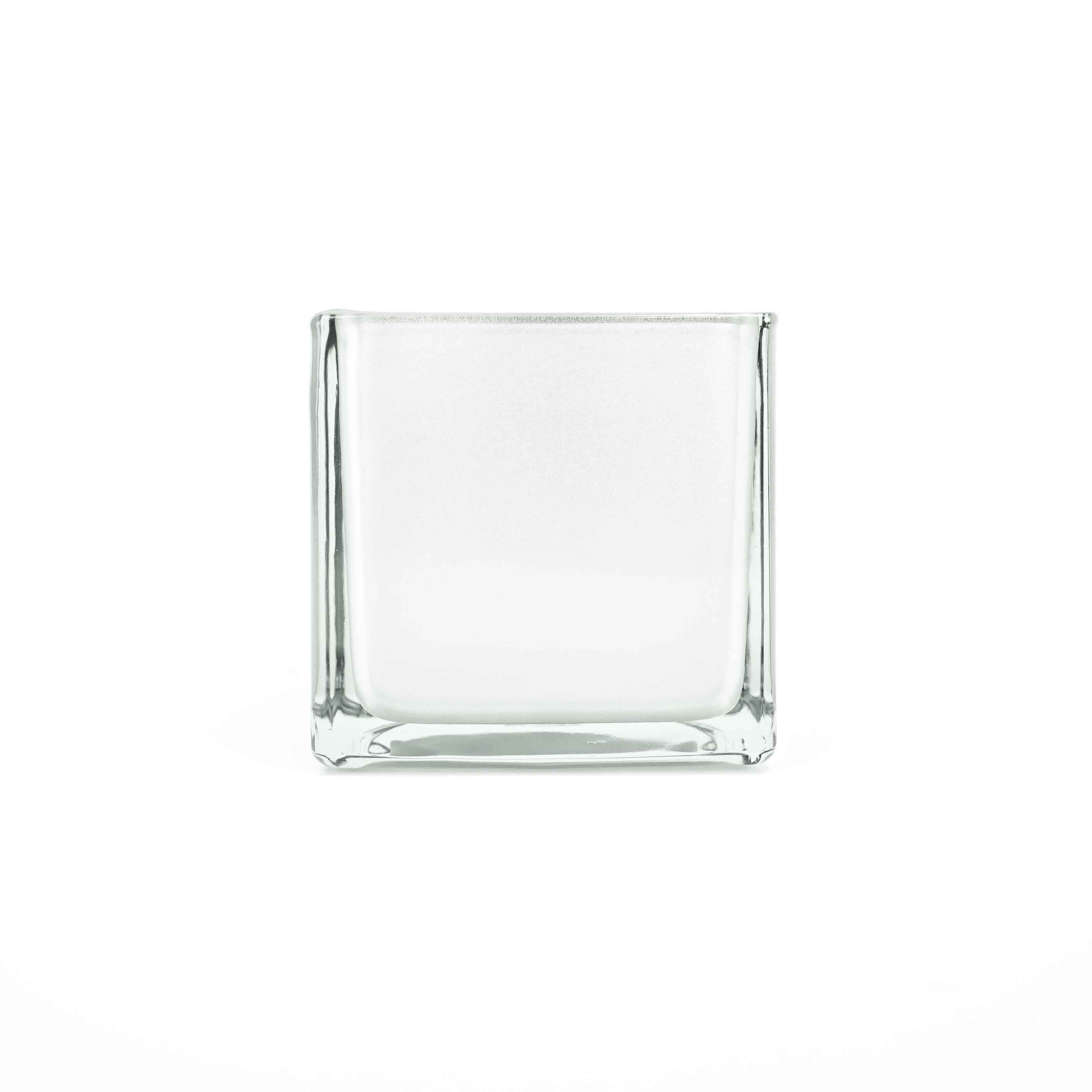 5" Glass Cube Vase - Silver