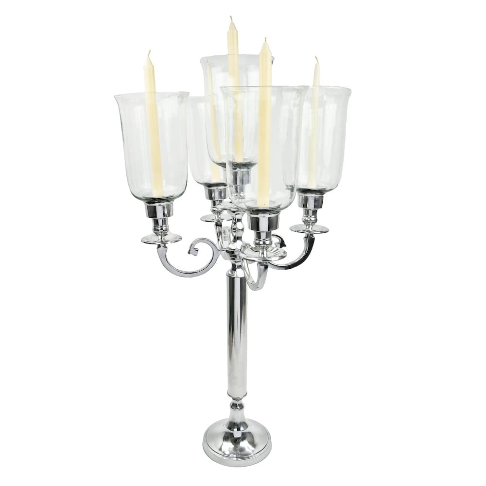38.5" Silver Metal Candelabra