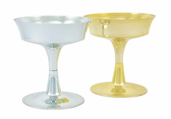 Gold or Silver Plastic Pedestal Vase  