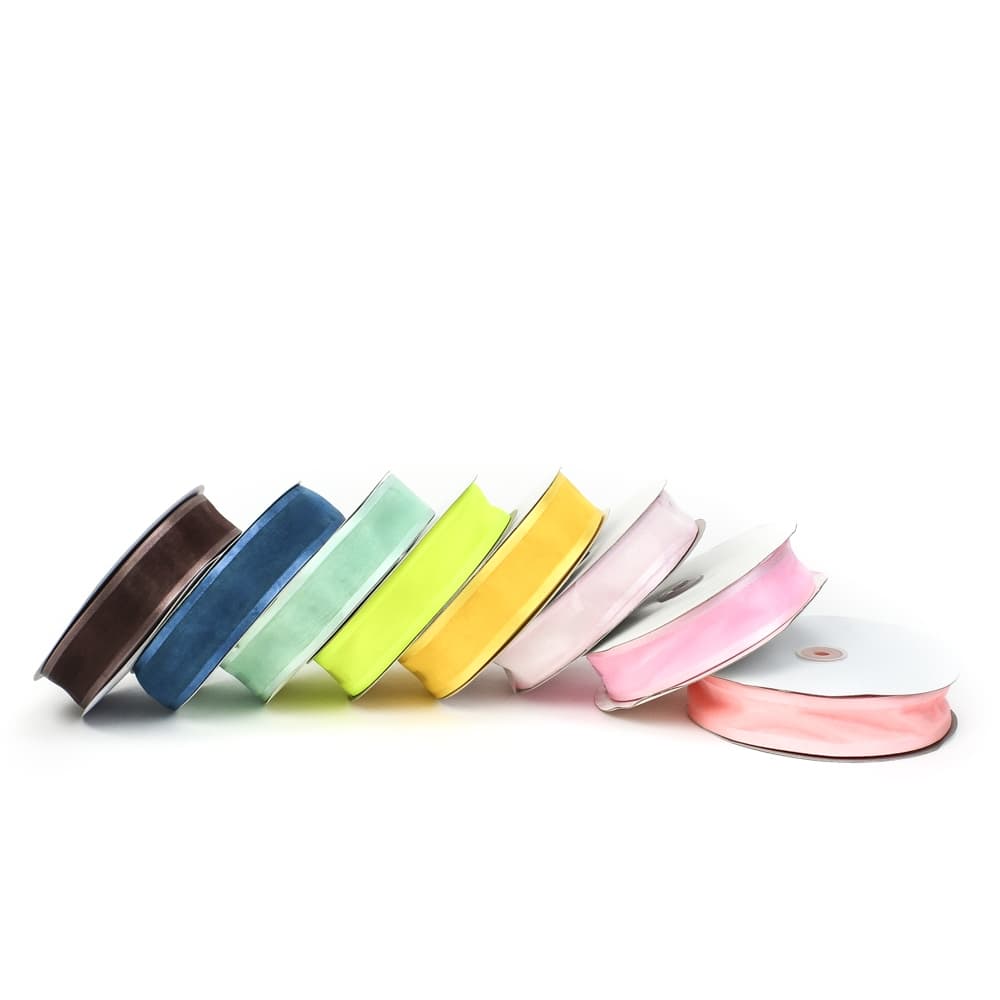 1.5 Inch Ribbon Satin Edge Organza, Assorted Colors