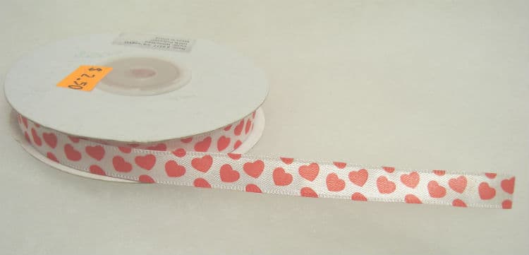 3/8" Polyester Heart Ribbon