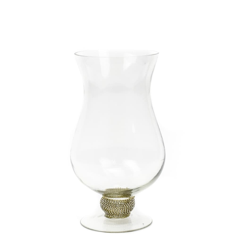 10 inch Glass Vase with Rhinestones