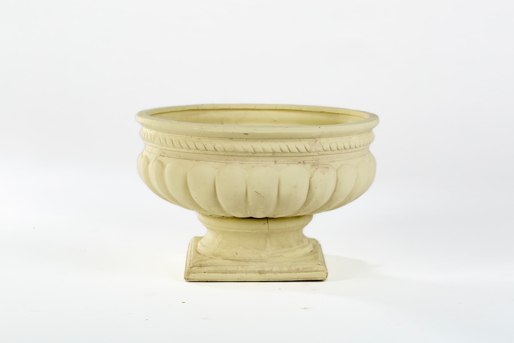 5.5" Cream Sand Stone Footed Pedestal Urn