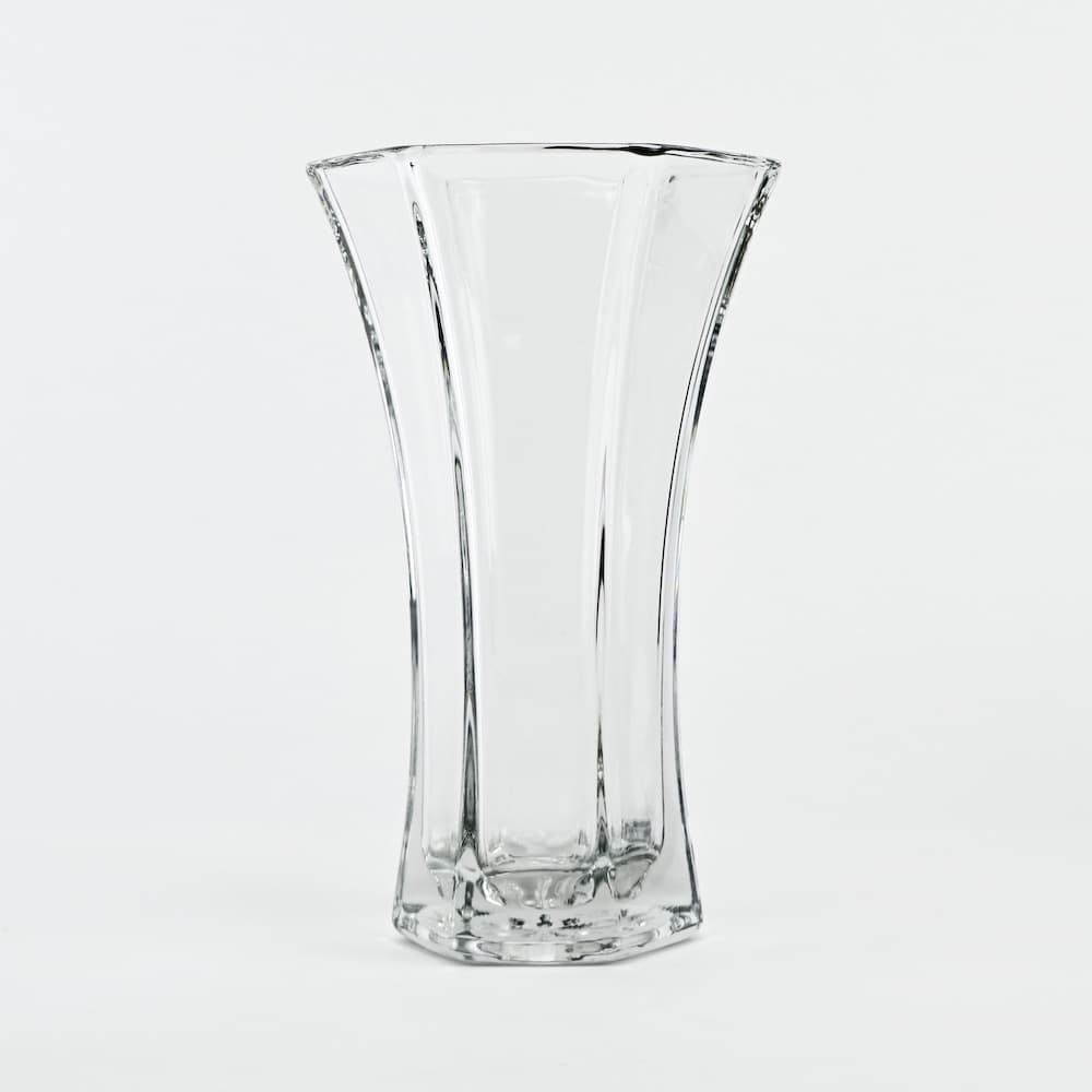 9" Flared Rose Clear Glass Vase