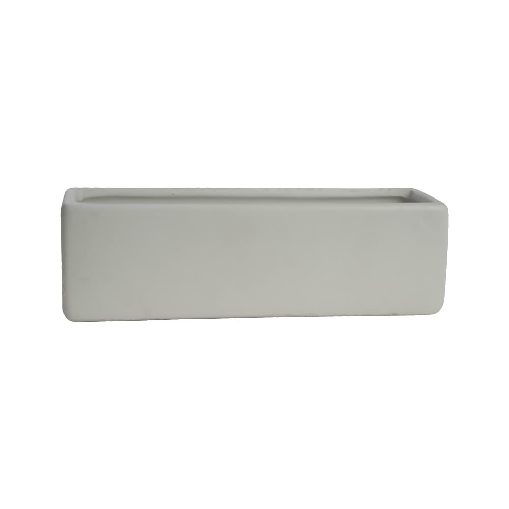 Rectangular Matte White Ceramic Planter
