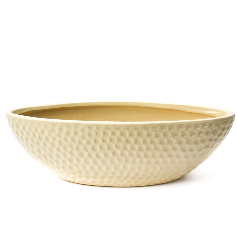 15 inch Dimpled Ceramic Planter - Cream