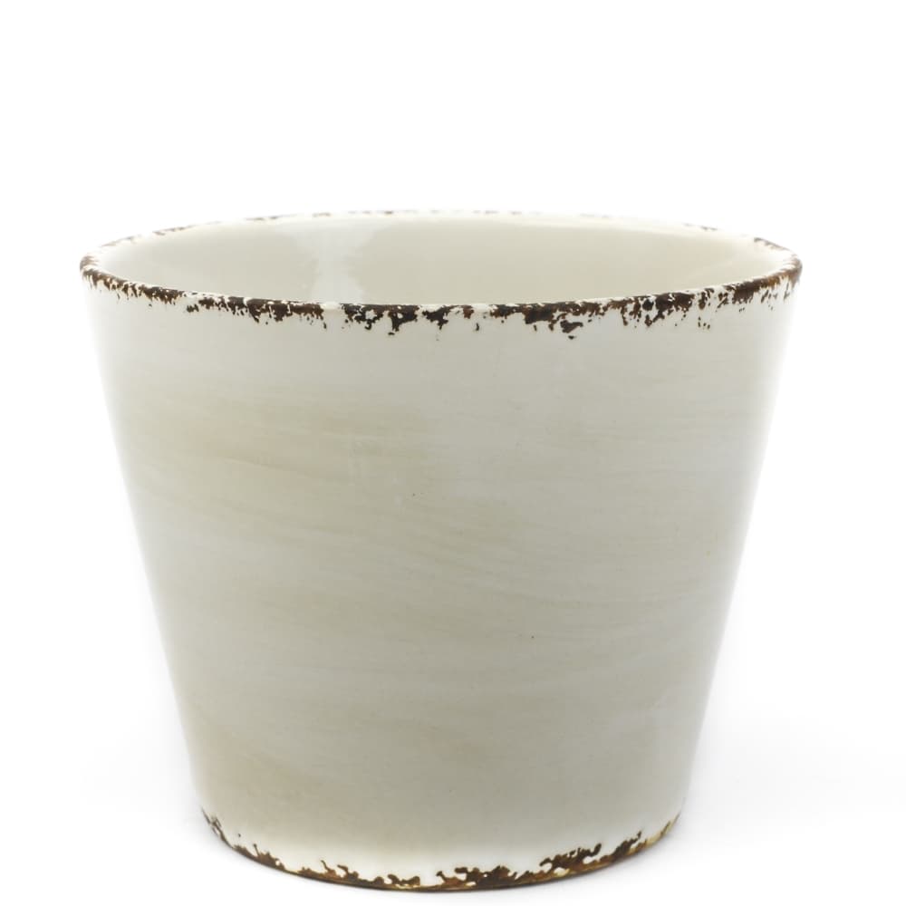 Shabby Chic Ceramic Pot White