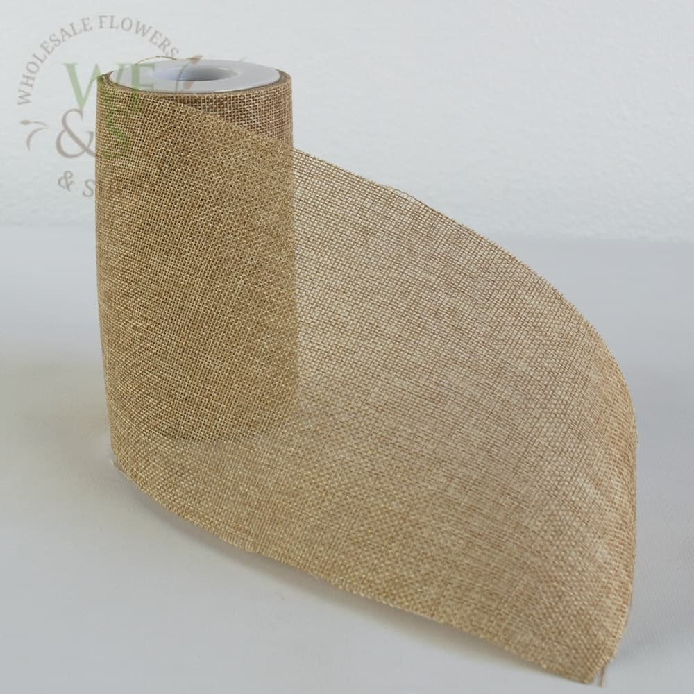 6" Natural burlap ribbon
