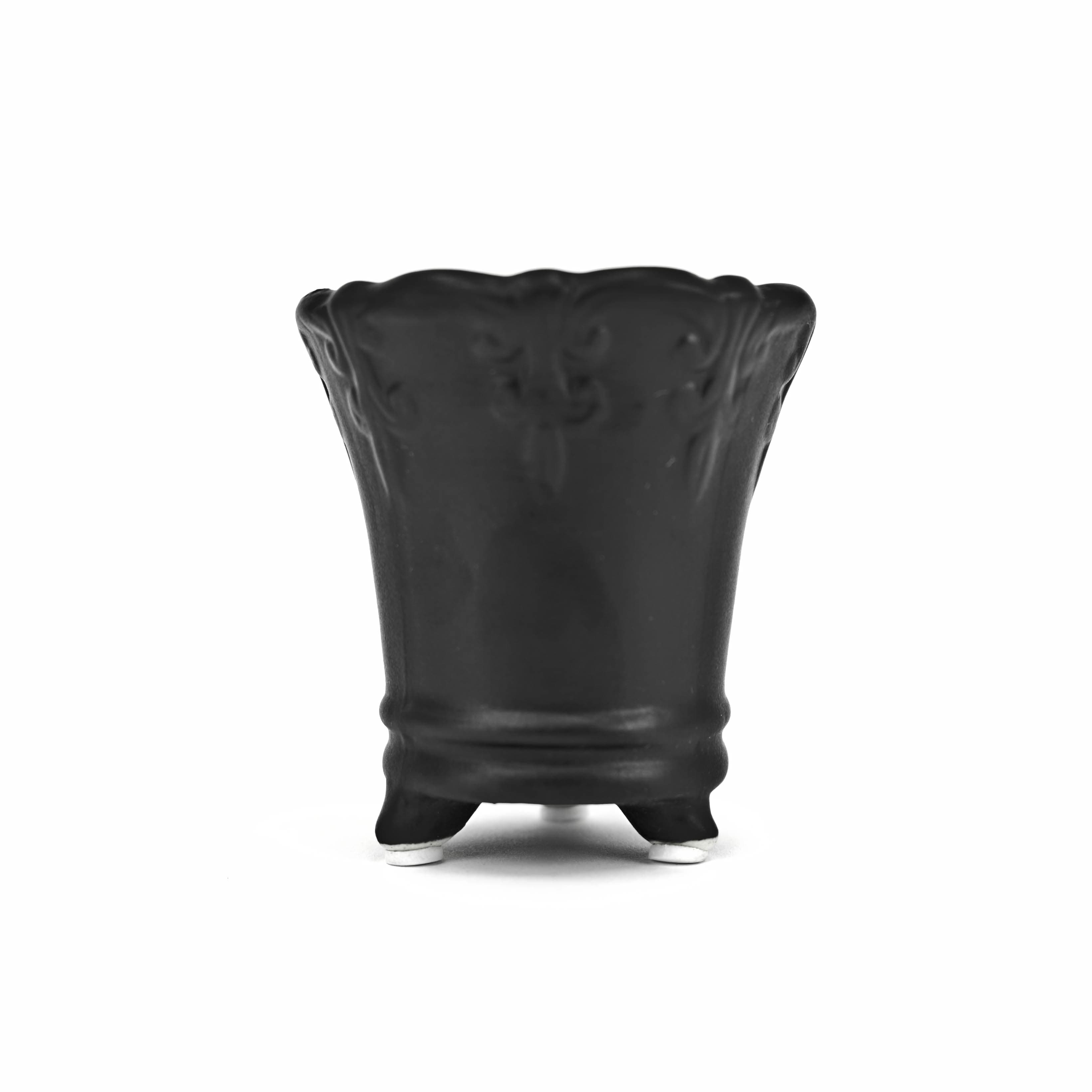 3" Ceramic Pot - Matt Black DISC BY VENDOR