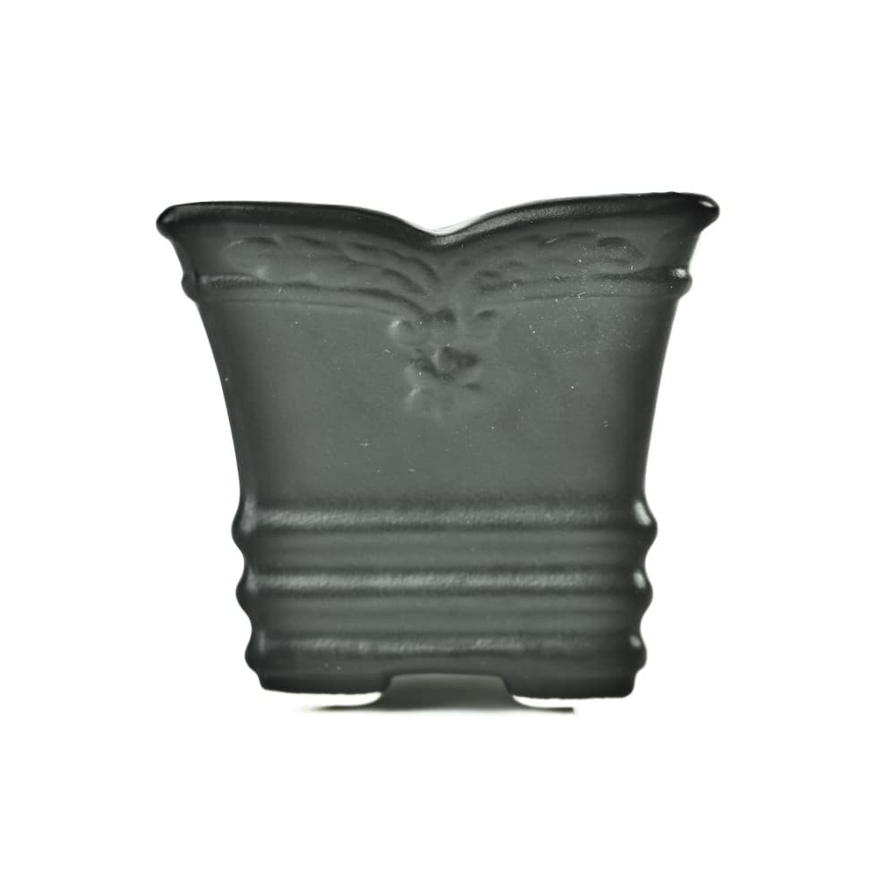 3" Ceramic Tapered Pot - Matt Black
