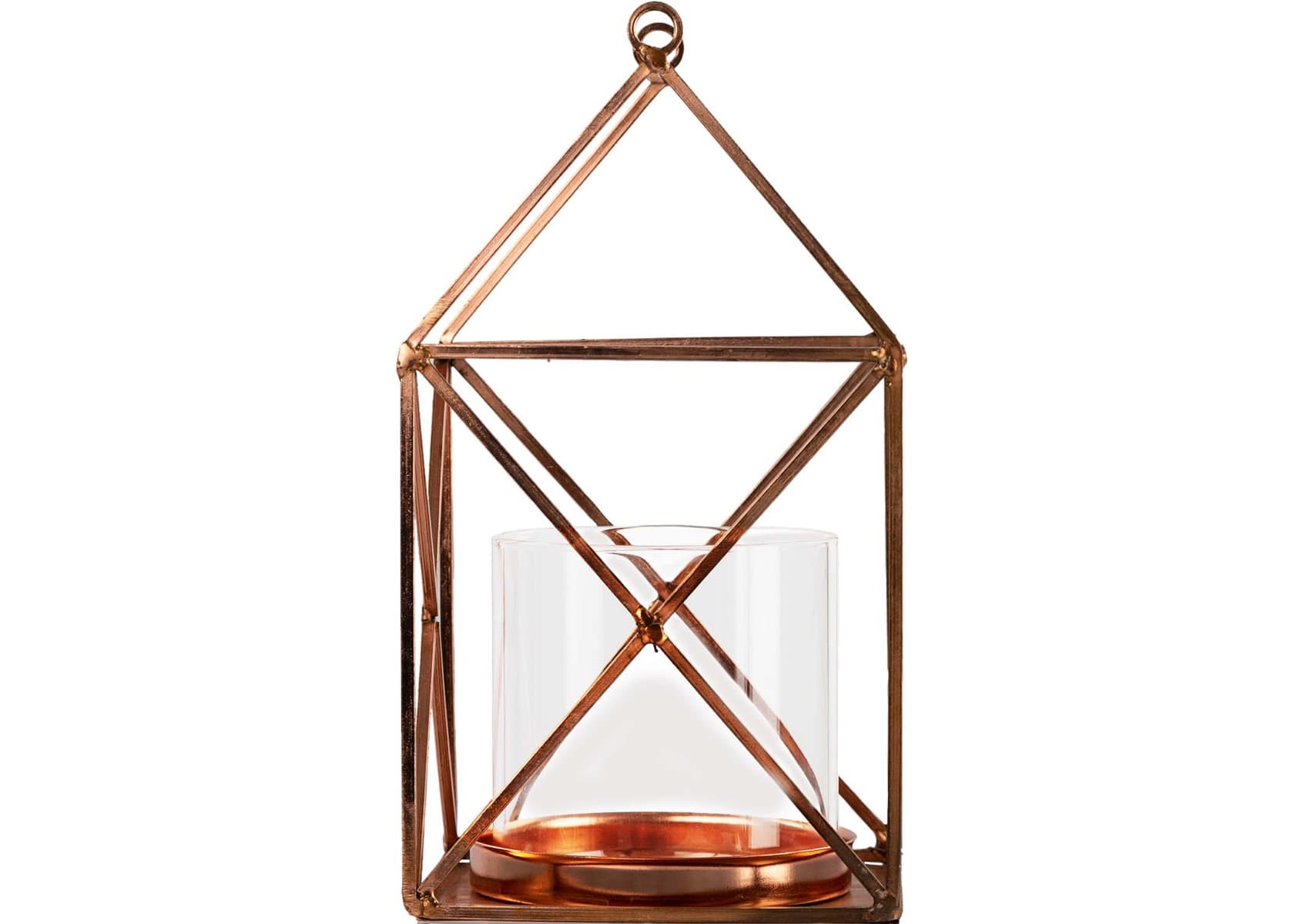 Wire Frame Candleholder - Copper color