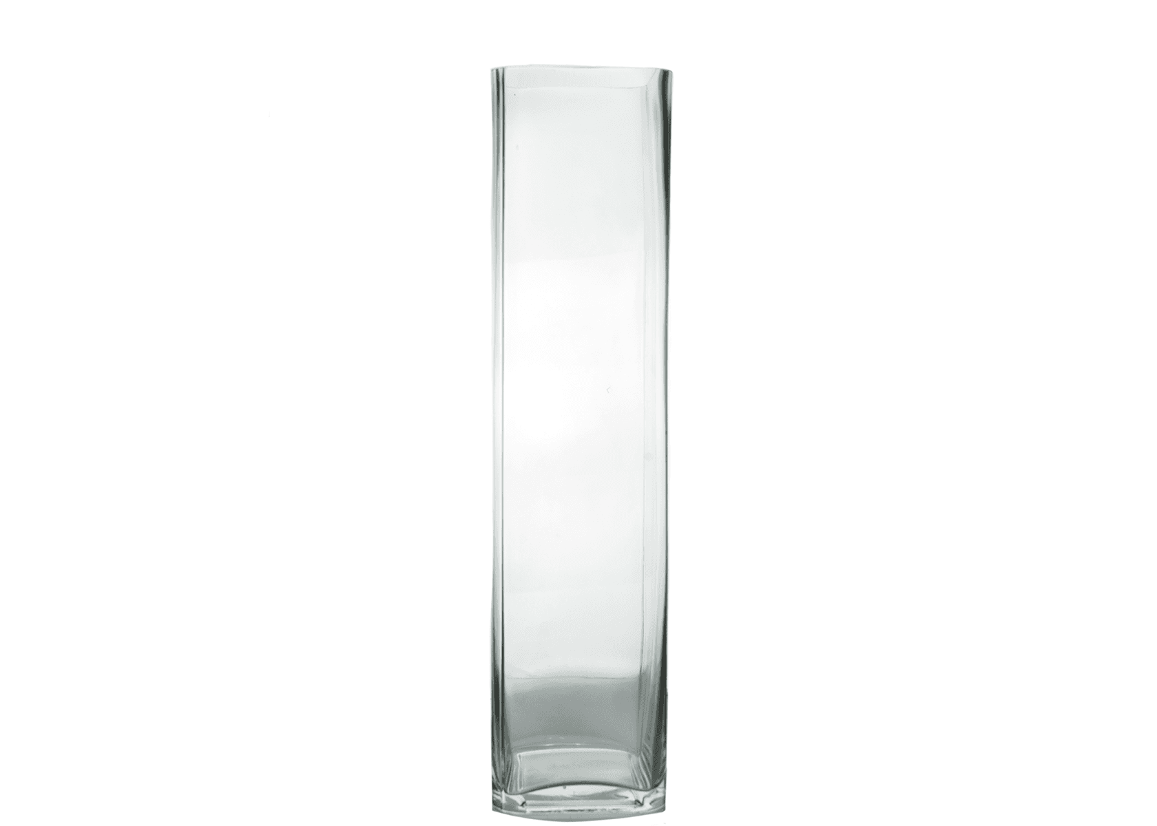 20" x 5" - Square Tall Glass Vase
