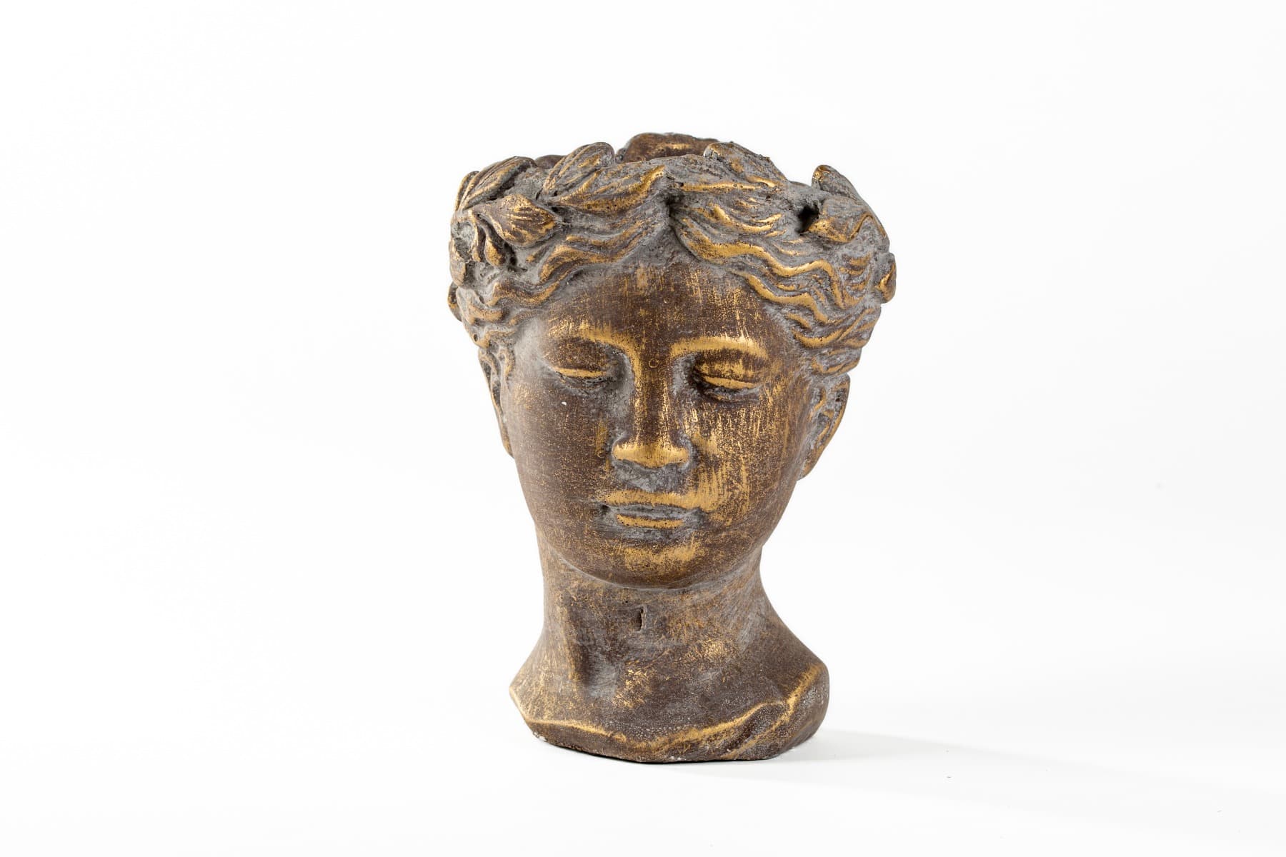 8" Bronze Greek Inspired Woman's Bust Planter